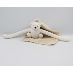 Doudou plat ours blanc grands bras WEEZBEE BNP PARIBAS
