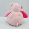 Doudou boule ours rose blanc coeurs AUCHAN