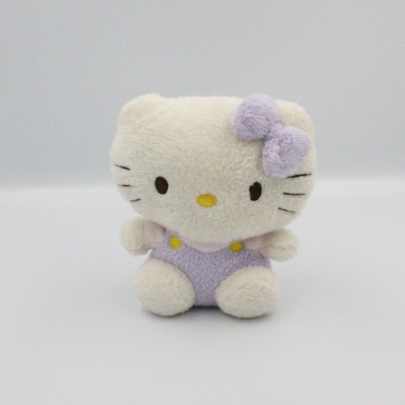 Doudou chat HELLO KITTY blanc mauve rose TY SANRIO