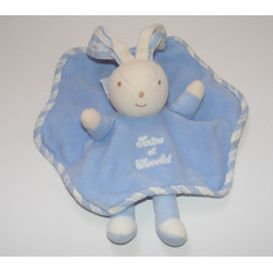 Doudou plat lapin robe rose TARTINE ET CHOCOLAT