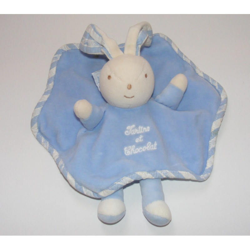 Doudou plat lapin robe rose TARTINE ET CHOCOLAT