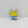 Mini Doudou baby Babar gris jaune bleu LANSAY