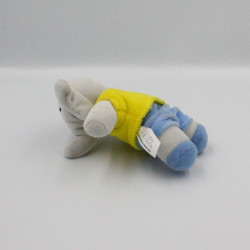 Mini Doudou baby Babar gris jaune bleu LANSAY