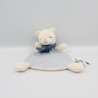 Doudou plat ours blanc écru bleu rayé H&M