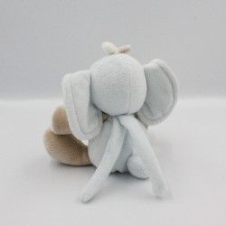 Doudou musical éléphant bleu beige NATTOU 18 cm