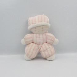 Doudou poupée lutin rayé rose TARTINE ET CHOCOLAT