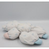 Doudou ancienne poupée chat chiffon blanc bleu FISHER PRICE