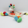 Doudou plat girafe vache gris à pois écharpe rayé NICOTOY