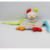 Doudou plat chouette hibou gris vert bleu rouge orange BABY CLUB