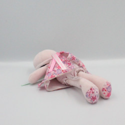 Doudou poupée blanc rose mauve fleurs KALOO