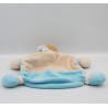Doudou plat lapin beige bleu NOUNOURS