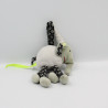 Doudou éléphant gris vert noir fleurs pois DPAM