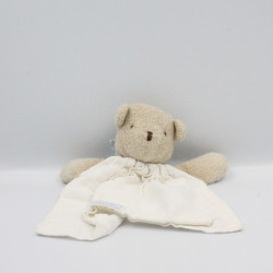 Doudou plat ours beige blanc TARTINE ET CHOCOLAT