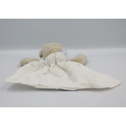 Doudou plat ours beige blanc TARTINE ET CHOCOLAT