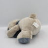 Doudou ours gris beige bleu laine NICOTOY