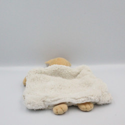 Doudou plat lapin blanc beige feuille pure KALOO