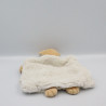 Doudou plat lapin blanc beige feuille pure KALOO