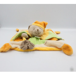 Doudou et compagnie plat ours jaune orange vert beige Melis