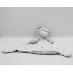 Doudou plat ours gris ange étoiles NICOTOY