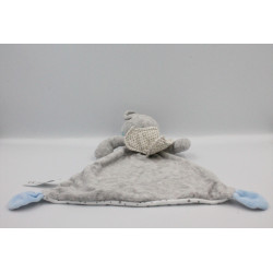 Doudou plat ours gris ange étoiles NICOTOY