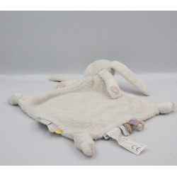 Doudou plat lapin blanc rose LITTLE DUTCH TIAMO