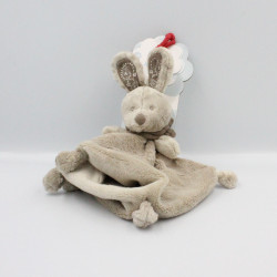 Doudou plat lapin beige bandanas NICOTOY
