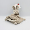 Doudou plat lapin beige bandanas NICOTOY