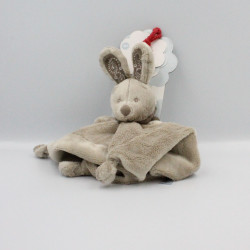 Doudou plat lapin beige bandanas NICOTOY