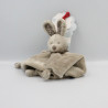 Doudou plat lapin beige bandanas NICOTOY