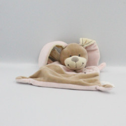 Doudou plat lapin beige rose NICOTOY