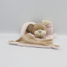 Doudou plat lapin beige rose NICOTOY