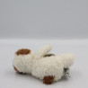 Mini Doudou et compagnie chien blanc marron 13 cm