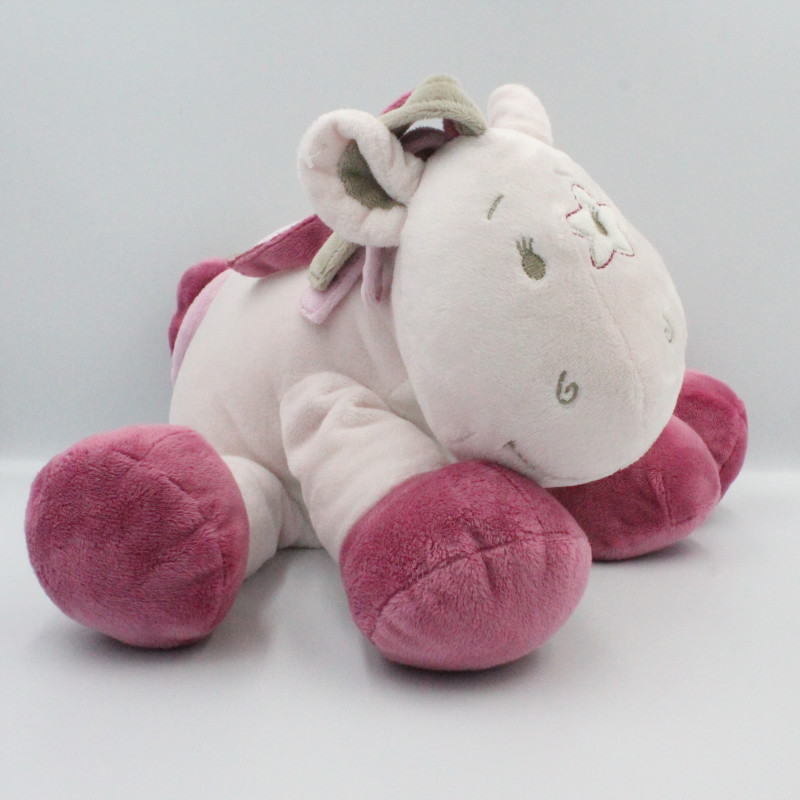 Grand Doudou poney cheval rose beige étoile Victoria et Lucie NOUKIE'S