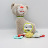 Doudou eveil chat gris hochet miroir VERTBAUDET