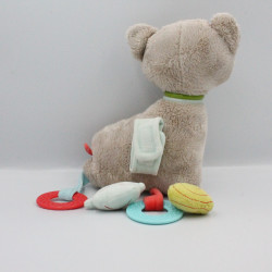 Doudou eveil chat gris hochet miroir VERTBAUDET