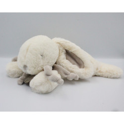 Doudou et compagnie lapin blanc gris beige tout doux Bonbon