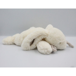 Doudou et compagnie lapin blanc gris beige taupe tout doux Bonbon 32 cm