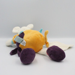 Doudou et compagnie souris jaune violet mouchoir Hawaï