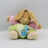 Doudou lapin vert rose bleu pois écureuil KALOO