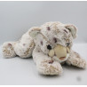 Doudou peluche chat léopard beige blanc HISTOIRE D'OURS