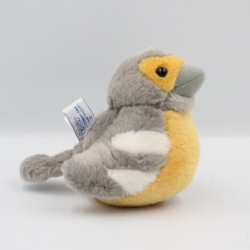 Doudou sonore oiseau gris jaune blanc GIPSY