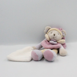 Doudou et compagnie pantin souris grise rose bleu beige mouchoir