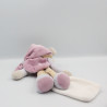 Doudou et compagnie pantin souris grise rose bleu beige mouchoir