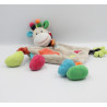 Doudou plat girafe vache gris à pois écharpe rayé NICOTOY