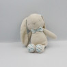 Doudou Lapin écru beige pois bleu KLORANE