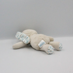 Doudou Lapin écru beige pois bleu KLORANE