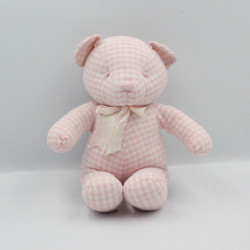 Doudou ours blanc rose vichy CMP