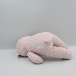 Doudou ours blanc rose vichy CMP