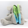 Doudou peluche livre éléphant gris rose CMI