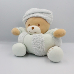 Doudou ours blanc bleu neige bonnet Russe TAKINOU